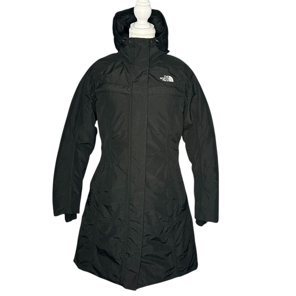 The North Face HyVent Goose Down Snow Rain Parka Jacket Black Womens XS
